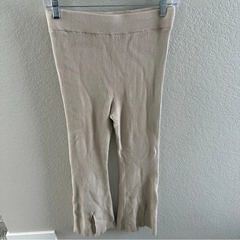 Abercrombie sweater knit split hem pants